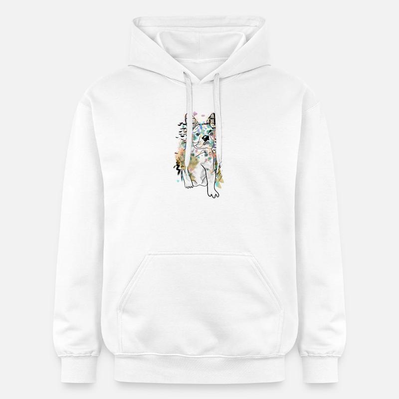 DESSIN DE BOULEDOGUE MIGNON - Sweat à capuche Softstyle® Gildan Unisexe - blanc