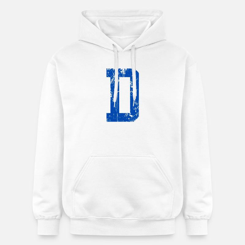Lettre d sport rétro - Sweat à capuche Softstyle® Gildan Unisexe - blanc