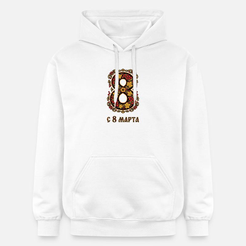 Art populaire russe 8 mars - Sweat à capuche Softstyle® Gildan Unisexe - blanc