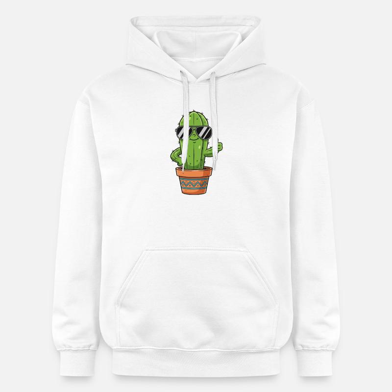 Cactus avec lunettes de soleil - Sweat à capuche Softstyle® Gildan Unisexe - blanc