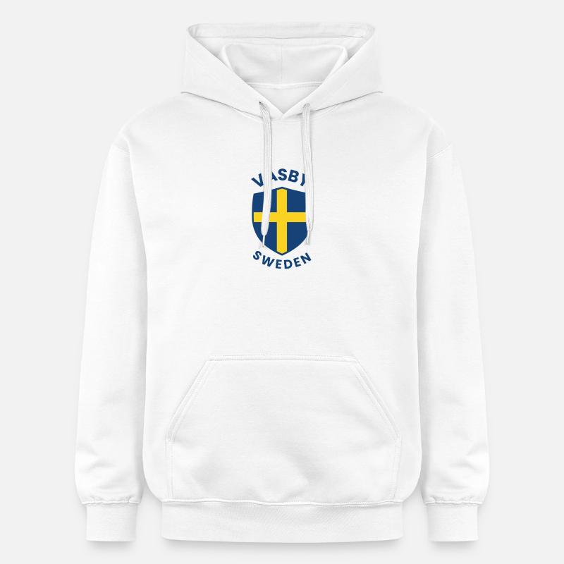 Emblème du bouclier de Väsby Suède - Sweat à capuche Softstyle® Gildan Unisexe - blanc