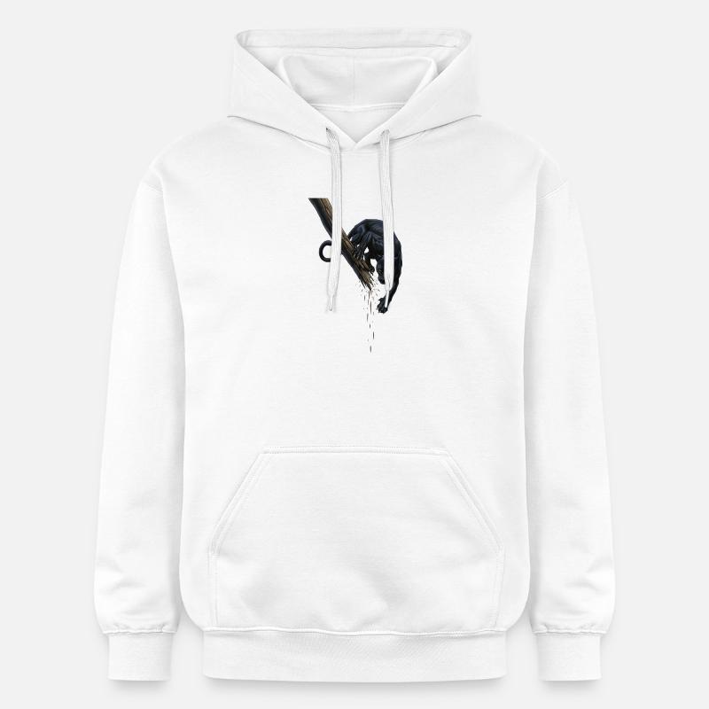 Panthère de nuit sur la branche - Sweat à capuche Softstyle® Gildan Unisexe - blanc