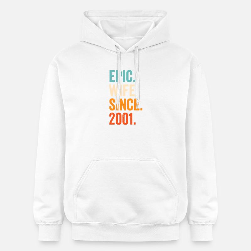 Epische Ehefrau seit 2001 - Gildan Unisex Softstyle® Midweight Hoodie - Weiß