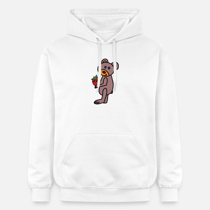 Teddy Teddys Kind Bär  Erdbeere - Gildan Unisex Softstyle® Midweight Hoodie - Weiß