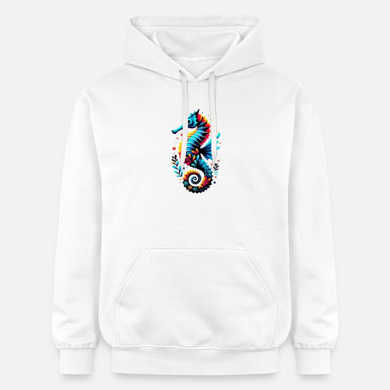 Hippocampe - Sweat à capuche Softstyle® Gildan Unisexe - blanc