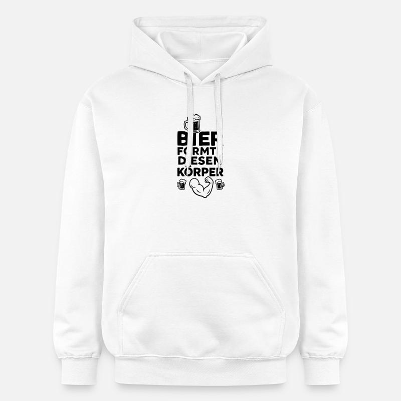 Bier formte diesen Körper - Gildan Unisex Softstyle® Midweight Hoodie - Weiß