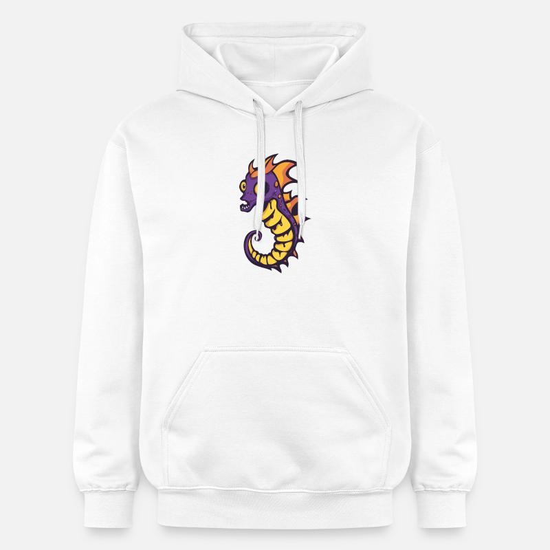 Hippocampe Halloween Bande dessinée drôle - Sweat à capuche Softstyle® Gildan Unisexe - blanc