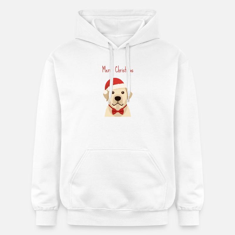 Golden Retriever Joyeux Noël Design - Sweat à capuche Softstyle® Gildan Unisexe - blanc