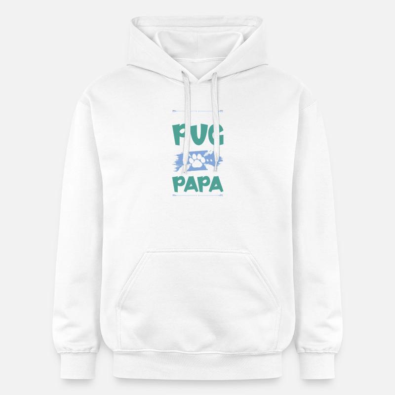 Carlin Carlin chiens papa - Sweat à capuche Softstyle® Gildan Unisexe - blanc