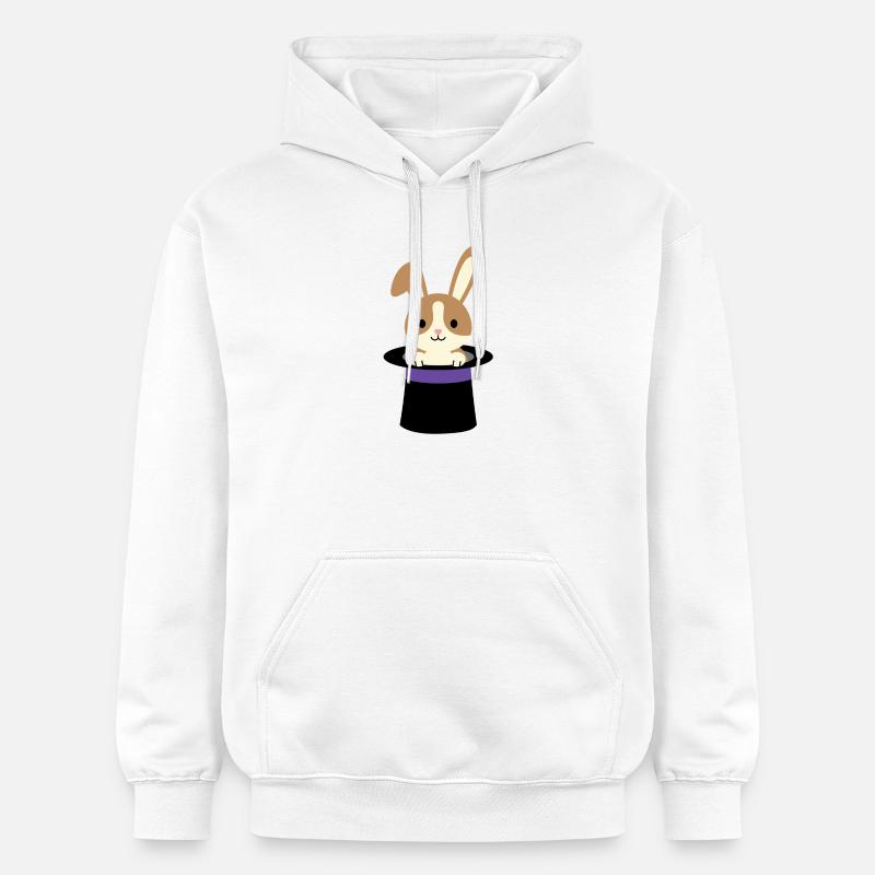 Le Lapin du Chapeau du Magicien - Sweat à capuche Softstyle® Gildan Unisexe - blanc