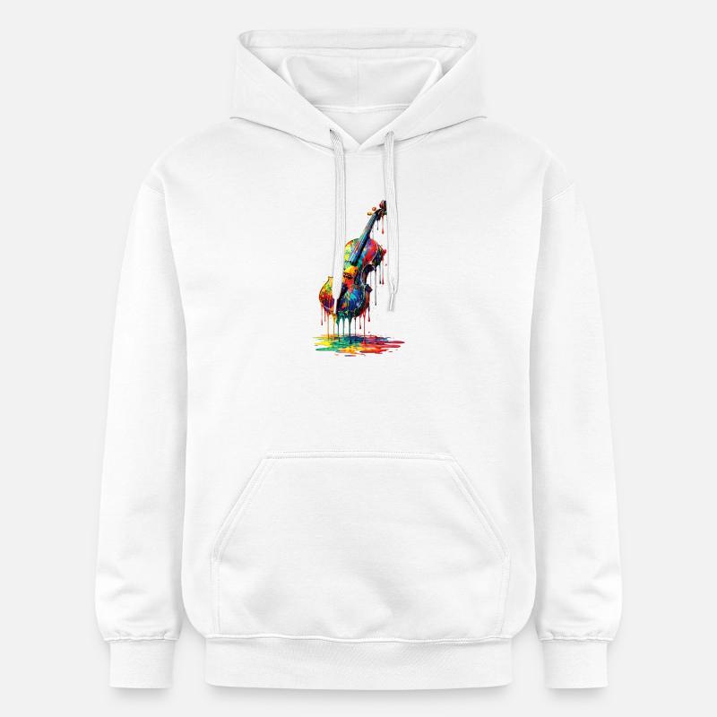 Geige mit tropfender Farbe - Gildan Unisex Softstyle® Midweight Hoodie - Weiß