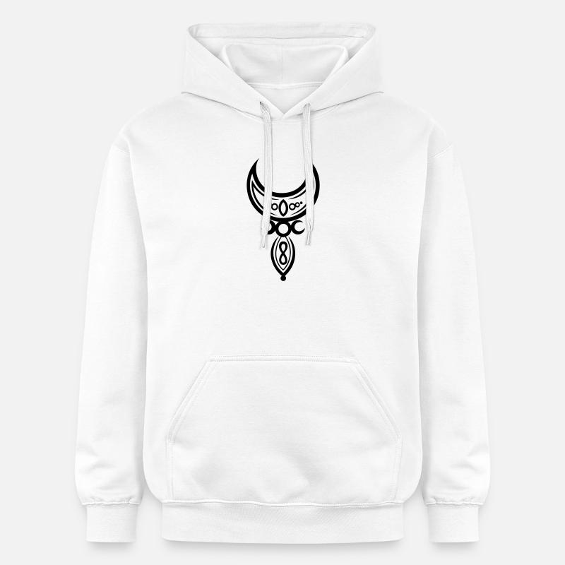 Halbmond mit kleiner Göttin, Pagan Art - Sweat à capuche Softstyle® Gildan Unisexe - blanc