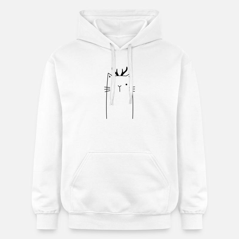 Chat de Noël - Sweat à capuche Softstyle® Gildan Unisexe - blanc