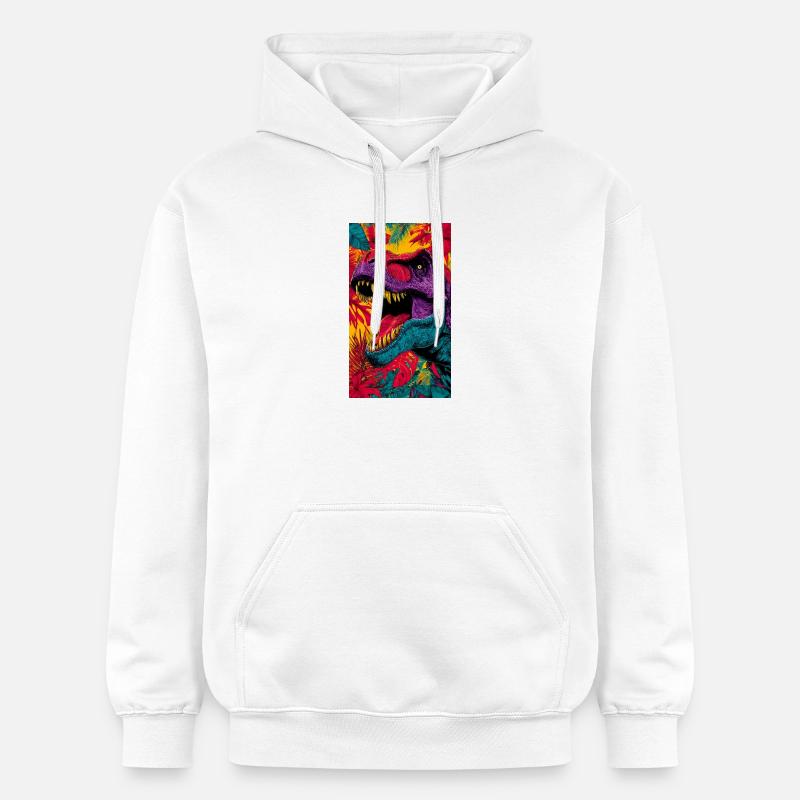 dinosaure - Sweat à capuche Softstyle® Gildan Unisexe - blanc