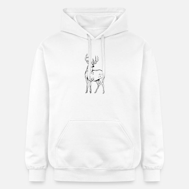 cerf - Sweat à capuche Softstyle® Gildan Unisexe - blanc