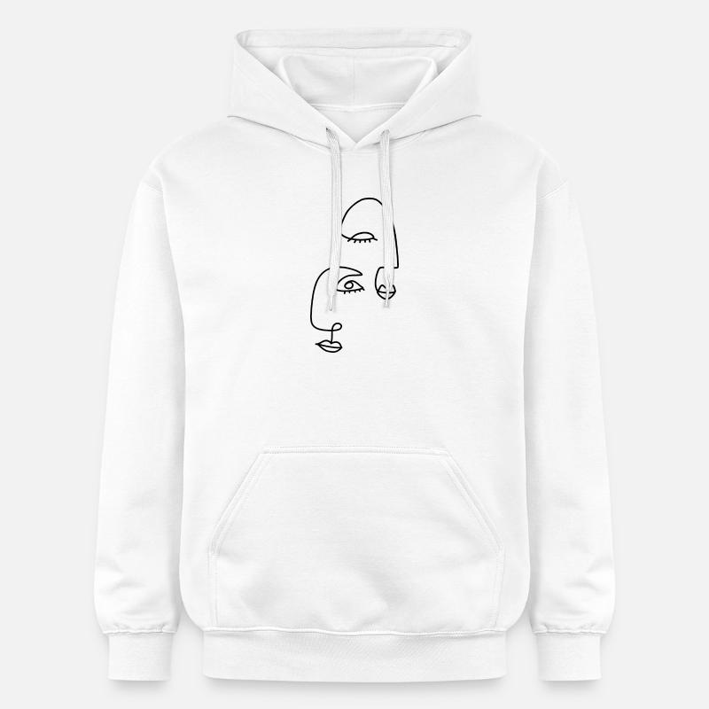 Dessins au trait abstraits - Sweat à capuche Softstyle® Gildan Unisexe - blanc