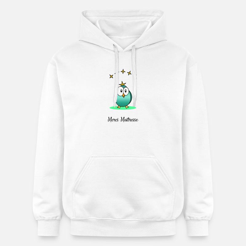 MAITRE. MAÎTRESSE. MERCI. MERCI MAÎTRESSE - Sweat à capuche Softstyle® Gildan Unisexe - blanc