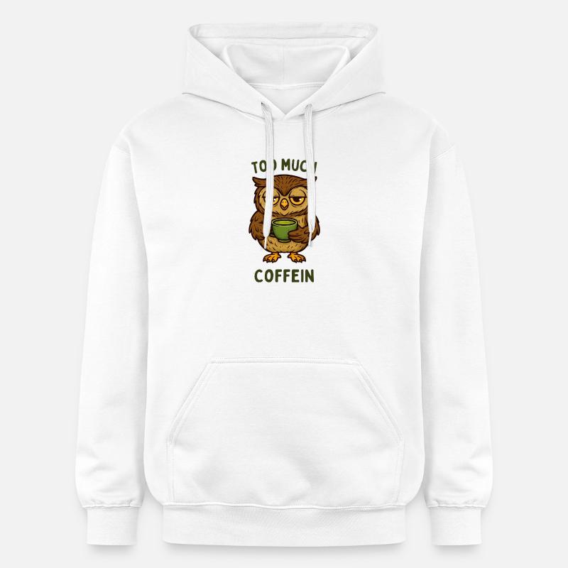 Nickernde Eule mit Kaffeebecher - Gildan Unisex Softstyle® Midweight Hoodie - Weiß