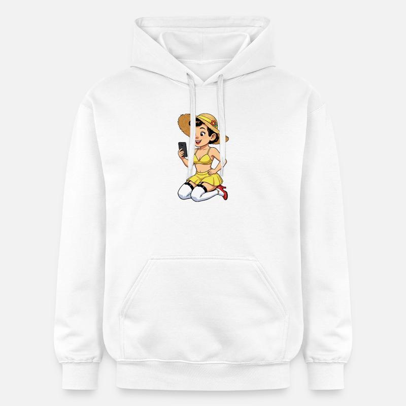 Influenceuse joyeuse - Sweat à capuche Softstyle® Gildan Unisexe - blanc