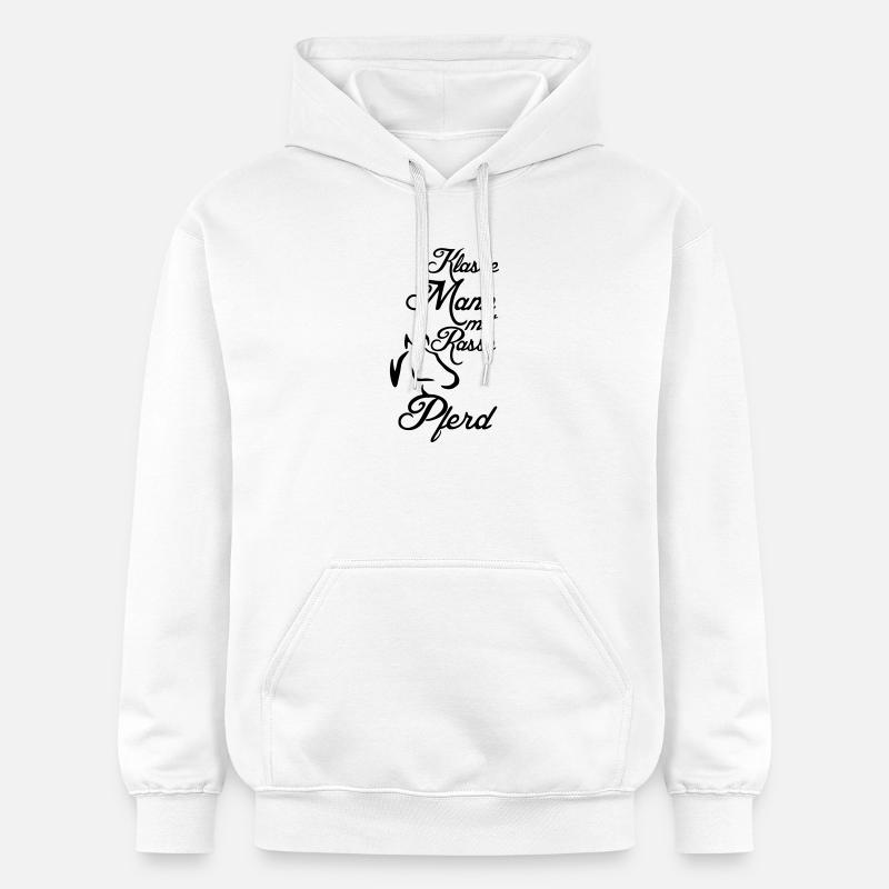 Klasse Mann - Rassepferd Geschenk - Gildan Unisex Softstyle® Midweight Hoodie - Weiß