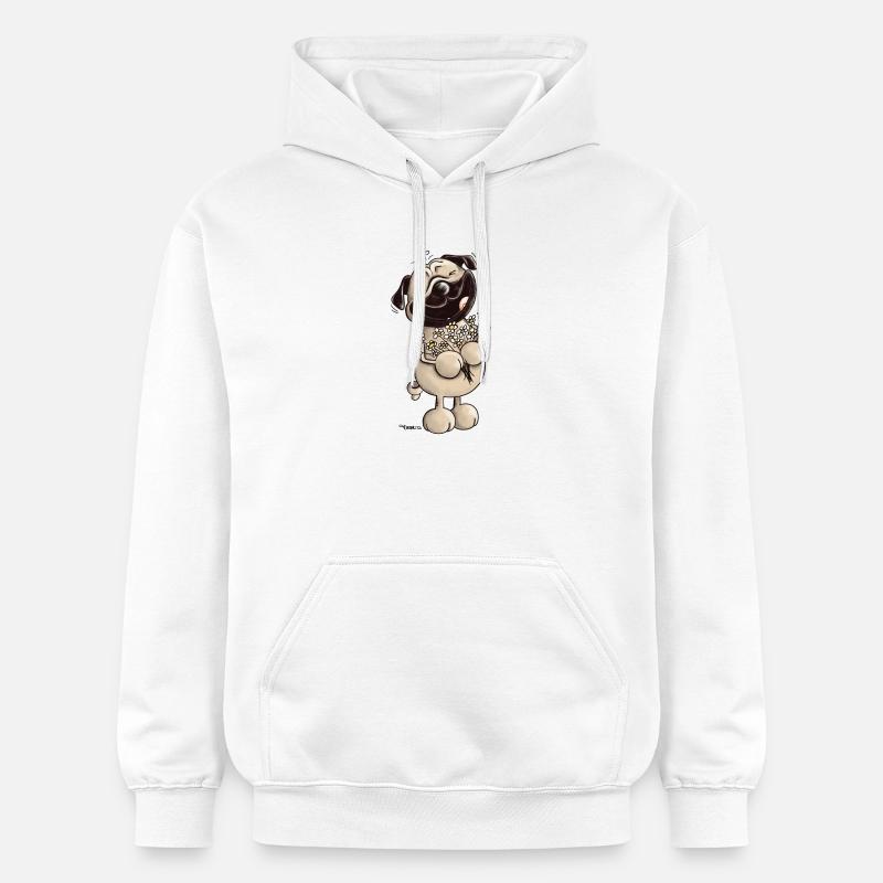 Süßer Mops - Möpse - Mopsfideler Mops - Geschenk - Gildan Unisex Softstyle® Midweight Hoodie - Weiß