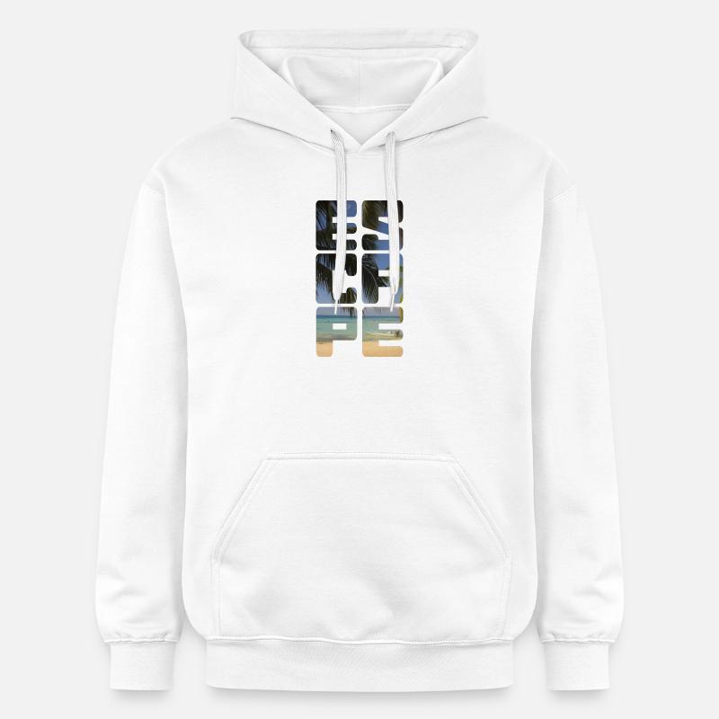 Plage d’évasion - Sweat à capuche Softstyle® Gildan Unisexe - blanc