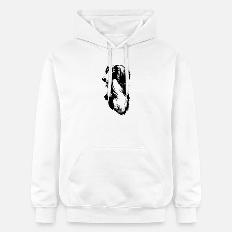 Tête de Saluki - Sweat à capuche Softstyle® Gildan Unisexe - blanc