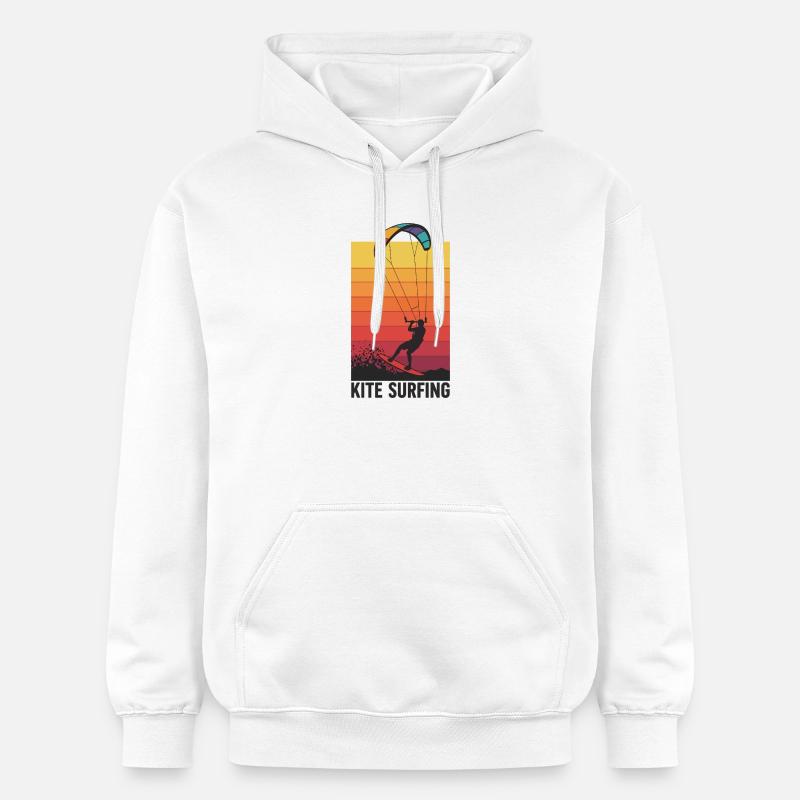 Kitesurfer Sunset Gradient - Sweat à capuche Softstyle® Gildan Unisexe - blanc