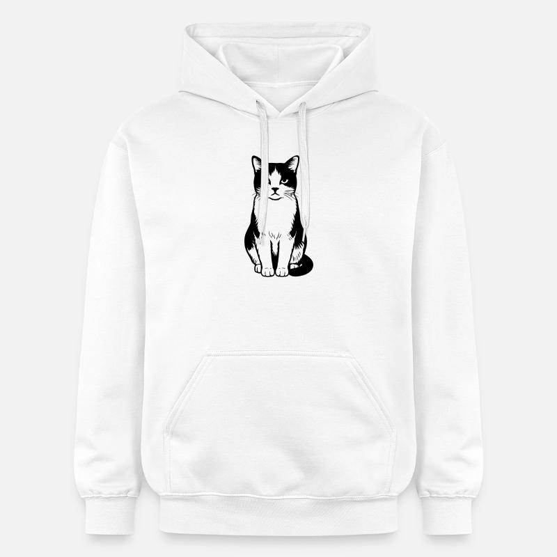 Chat - Sweat à capuche Softstyle® Gildan Unisexe - blanc