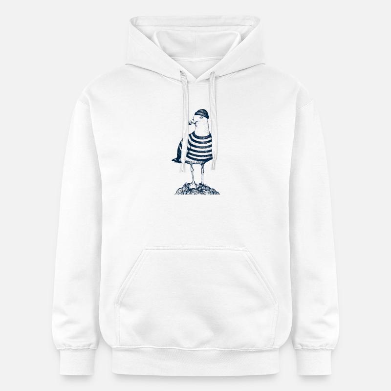 Mouette avec pull - Sweat à capuche Softstyle® Gildan Unisexe - blanc