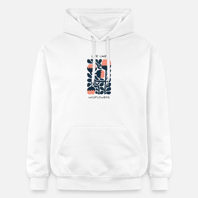 Vivre comme des fleurs sauvages - Sweat à capuche Softstyle® Gildan Unisexe - blanc