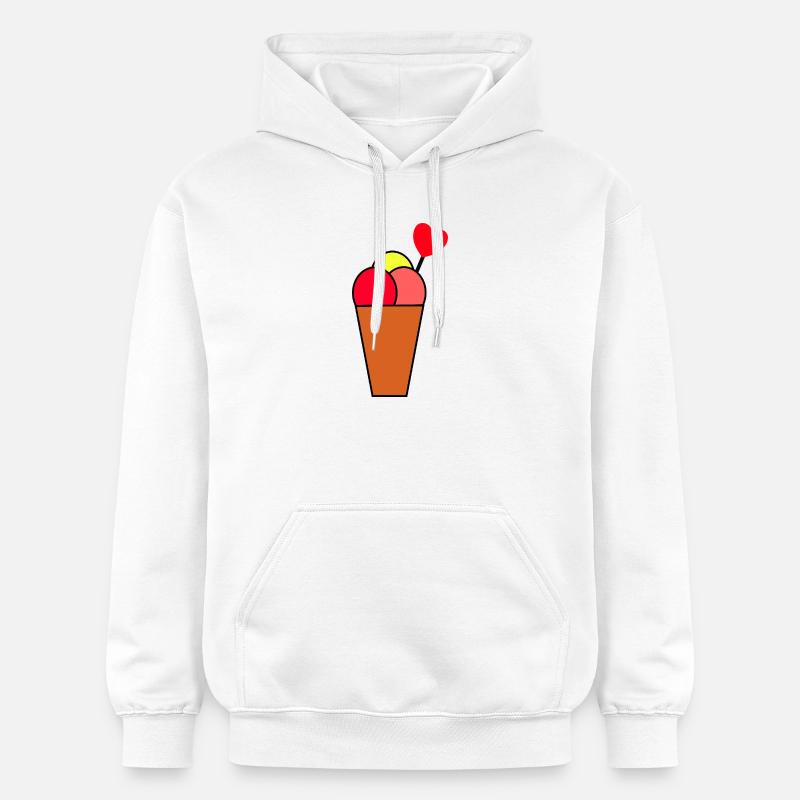 Herz im Eisbecher Eis - Gildan Unisex Softstyle® Midweight Hoodie - Weiß