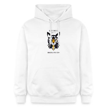 Katze Art Deco - Gildan Unisex Softstyle® Midweight Hoodie - Weiß - Vorne - Liana (172cm) & Jaron (178cm)