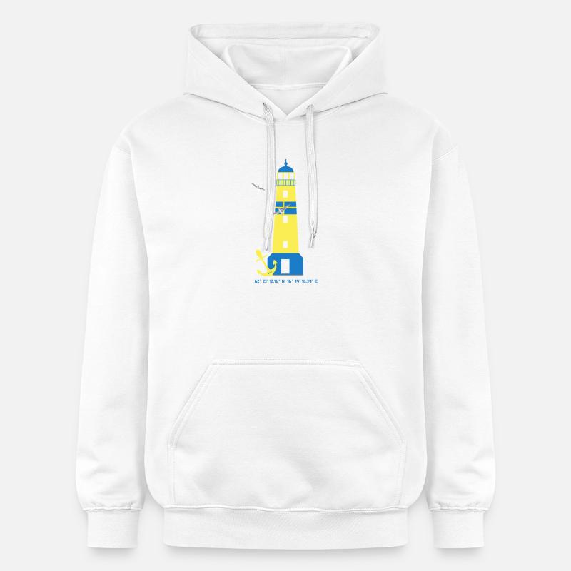 Phare avec mouettes et ancre - Sweat à capuche Softstyle® Gildan Unisexe - blanc