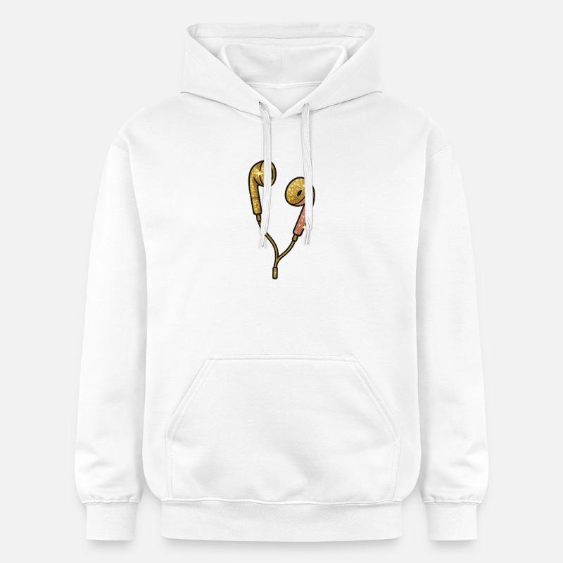 Motif de casque à paillettes glamour - Sweat à capuche Softstyle® Gildan Unisexe - blanc