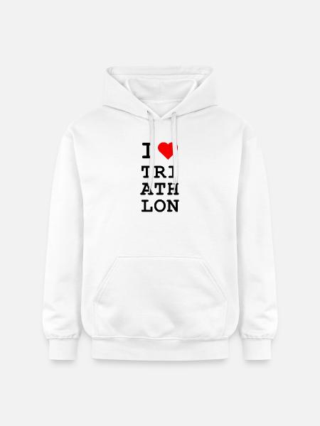 I Love Triathlon - Iconic Heart Design - Gildan Unisex Softstyle® Midweight Hoodie - white