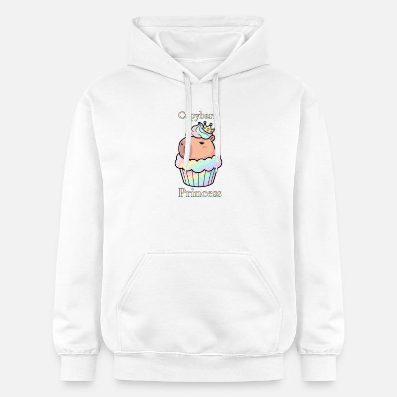 Cupcake Princesse Capybara avec couronne - Sweat à capuche Softstyle® Gildan Unisexe - blanc