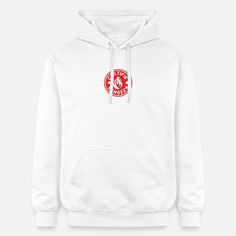 Logo certifié vendéen rouge et blanc - Sweat à capuche Softstyle® Gildan Unisexe - blanc