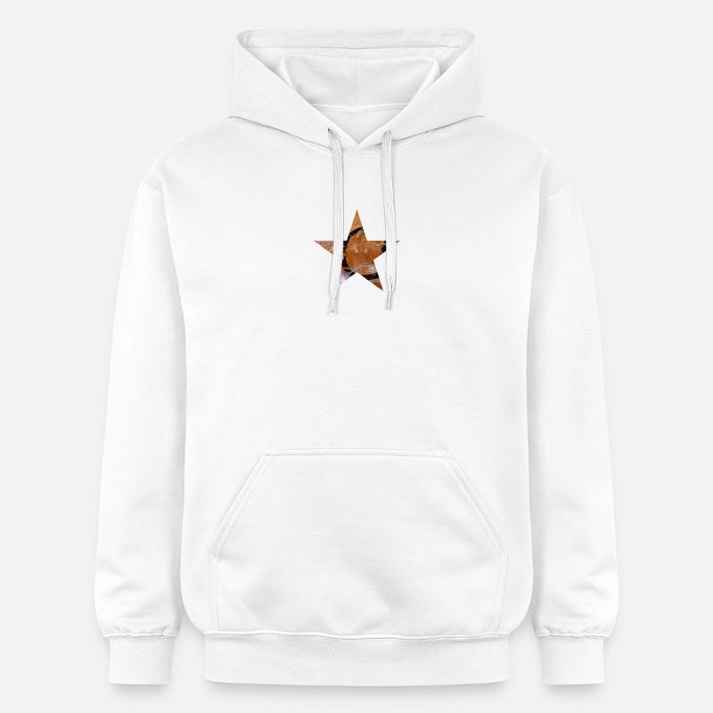 Étoile - Cinq griffes - Symbole - Monogravure - Cercle - Sweat à capuche Softstyle® Gildan Unisexe - blanc