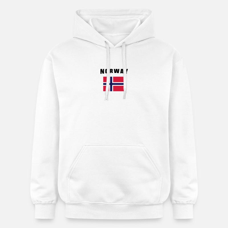 Norway Flag - Sweat à capuche Softstyle® Gildan Unisexe - blanc
