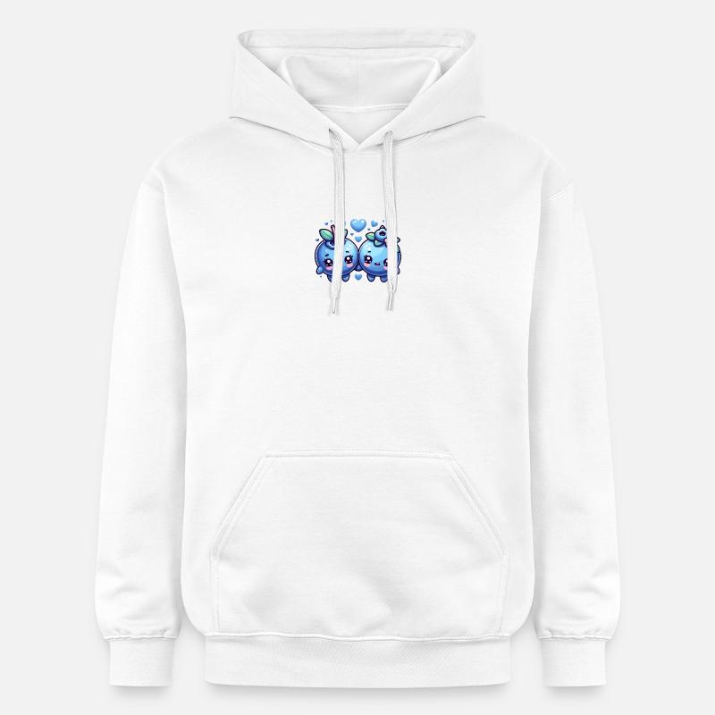 Design mignon avec des myrtilles - Sweat à capuche Softstyle® Gildan Unisexe - blanc