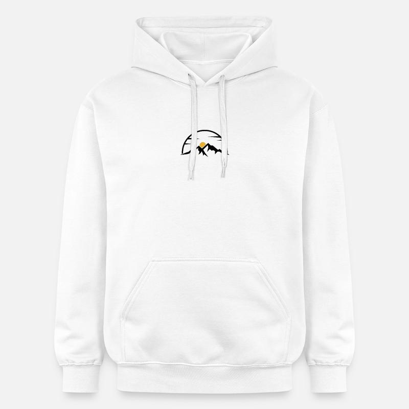 Soleil minimal de l’arc doré - Sweat à capuche Softstyle® Gildan Unisexe - blanc