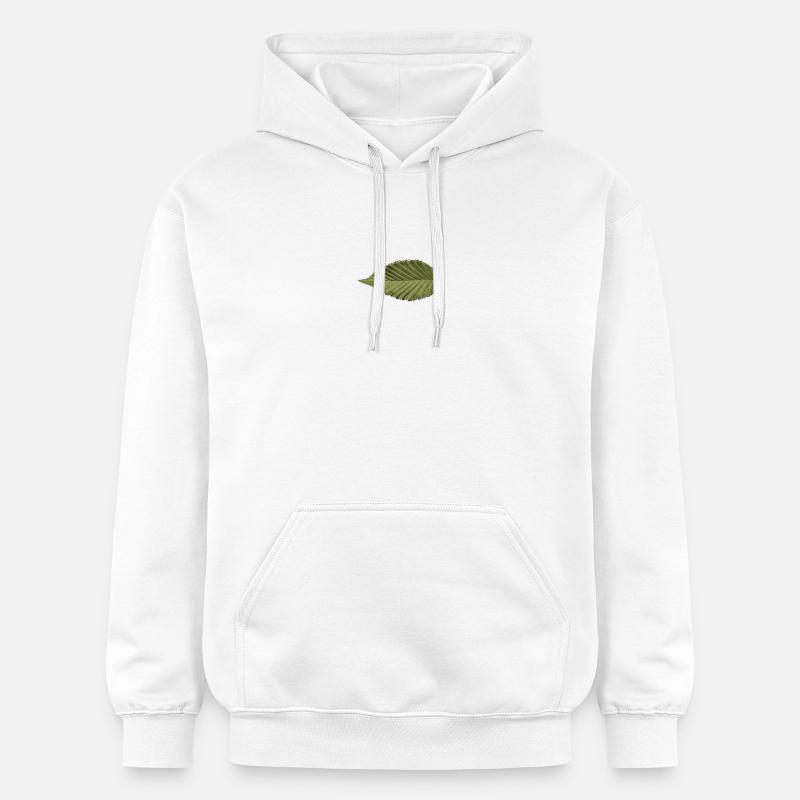 Leaf Structure Olive Green Pattern - Gildan Unisex Softstyle® Midweight Hoodie - white