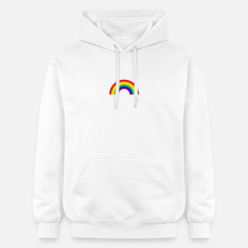 regnbåge - Gildan luvtröja unisex Softstyle® Midweight - vit