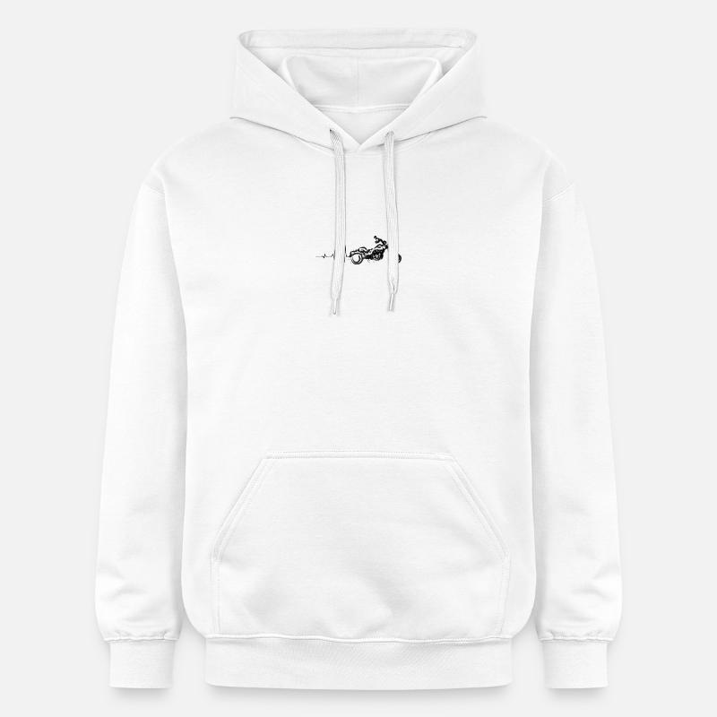 Moto à battement de cœur - Sweat à capuche Softstyle® Gildan Unisexe - blanc