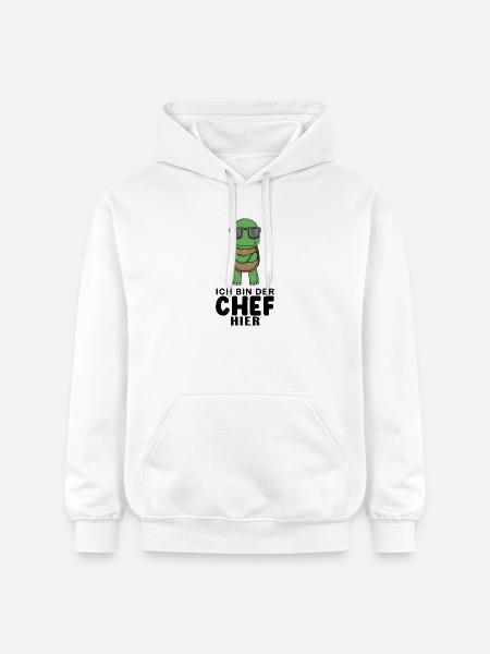 Chef Spruch mit Schildkröte Motiv - Gildan Unisex Softstyle® Midweight Hoodie - Weiß