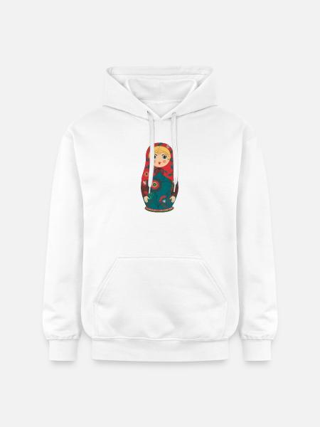 Poupée russe d’art populaire - Sweat à capuche Softstyle® Gildan Unisexe - blanc