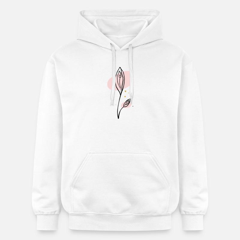 Art au trait abstrait rose - Sweat à capuche Softstyle® Gildan Unisexe - blanc