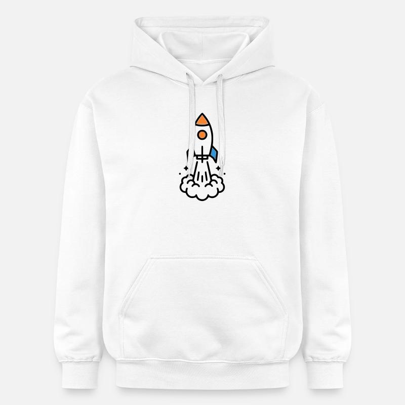 Comic spatial Rocket Launch - Sweat à capuche Softstyle® Gildan Unisexe - blanc