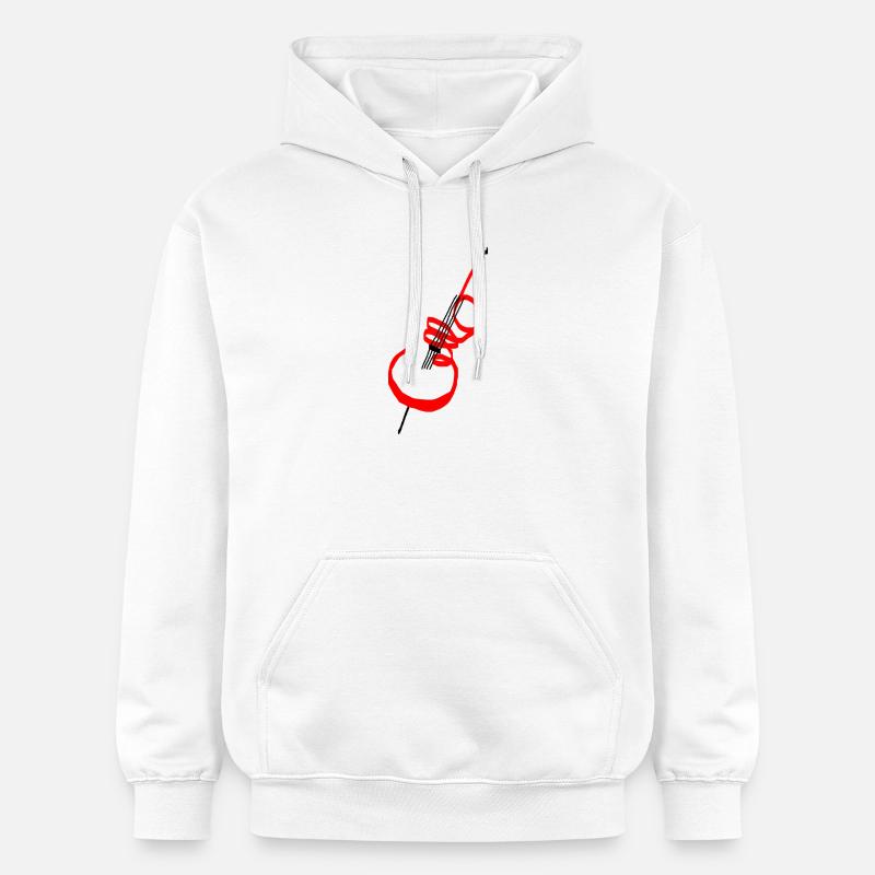 Lettrage violoncelle rouge - Sweat à capuche Softstyle® Gildan Unisexe - blanc